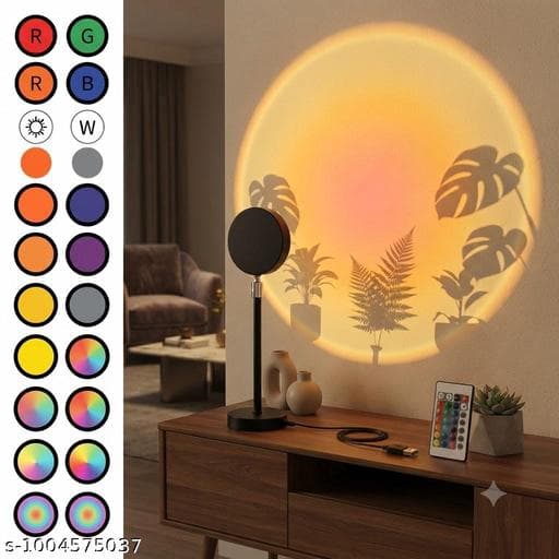 Sunset Projection Lamp (16 RGB Colors with Remote & 360° Rotation) - Photo 1