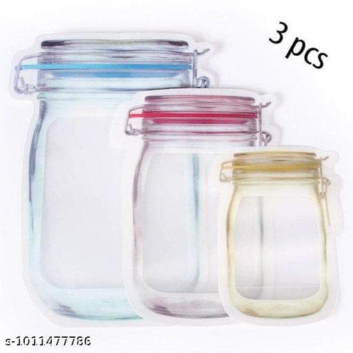 Reusable Airtight Silicone Fresh Food Storage Bags (Pack of 4, Leakproof) thumbnail 2