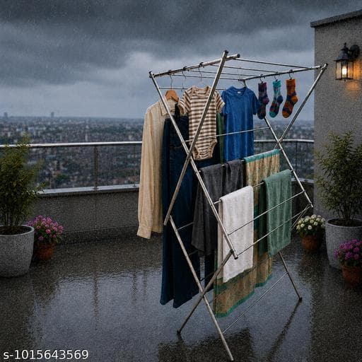 Retractable Foldable Balcony & Window Clothes Drying Rack thumbnail 4