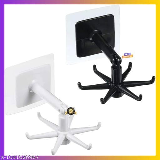 360° Rotating 6-Claw Adhesive Ceiling & Cabinet Kitchen Hook (Pack of 2) thumbnail 2