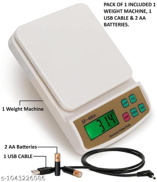 High-Precision 10kg/1g Digital Food & Kitchen Weighing Scale (Tare Function) thumbnail 3