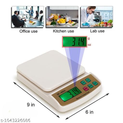High-Precision 10kg/1g Digital Food & Kitchen Weighing Scale (Tare Function) thumbnail 2