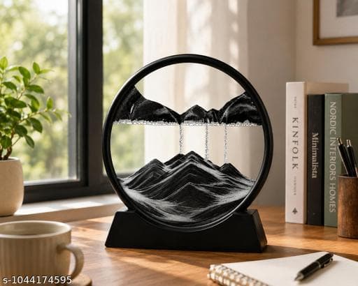 3D Dynamic Moving Sand Art Round Glass Picture (Deep Sea Desk Ornament) thumbnail 2