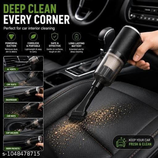 Cordless Mini Handheld Vacuum Cleaner for Car & Desk (USB) thumbnail 2