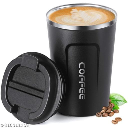 510ml Double-Wall Vacuum Insulated Travel Coffee Mug with Flip Spill-Proof Lid - Photo 1