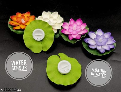 Waterproof Floating Lotus LED Candles for Urli & Pools (Pack of 6) thumbnail 2