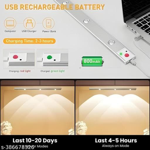 Smart Motion Sensor LED Light Bar for Wardrobe & Stairs (Magnetic Rechargeable) thumbnail 3
