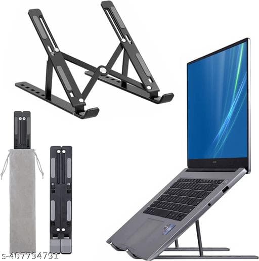 Heavy-Duty Ergonomic Aluminum Foldable Laptop Stand Riser (6-Angle Adjust) - Photo 1