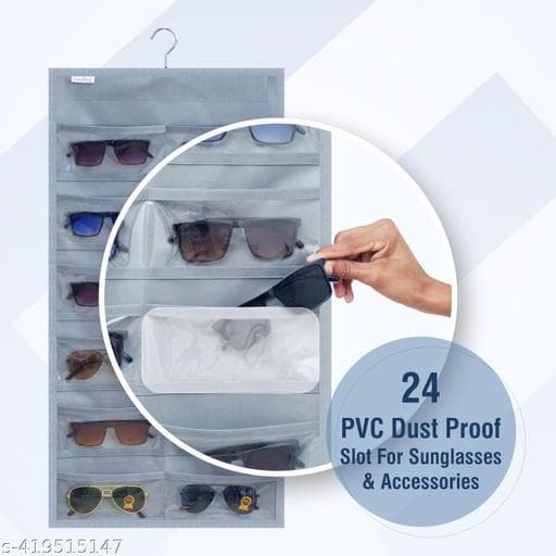 Multi-Slot Foldable Travel Sunglasses & Spectacles Hanging Organizer thumbnail 3