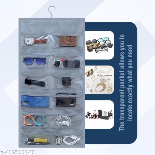 Multi-Slot Foldable Travel Sunglasses & Spectacles Hanging Organizer thumbnail 4