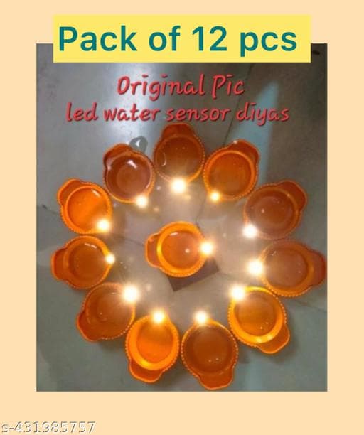 Water Sensor LED Diyas (Pack of 12 Smokeless & Reusable) - Photo 1