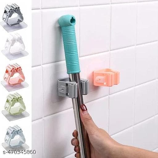 Heavy-Duty Self-Adhesive Wall Mount Mop & Broom Gripper (Pack of 4) thumbnail 2