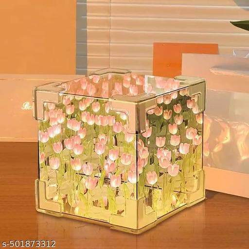 2-in-1 Infinite Tulip Cloud Mirror & Ambient LED Night Light thumbnail 2