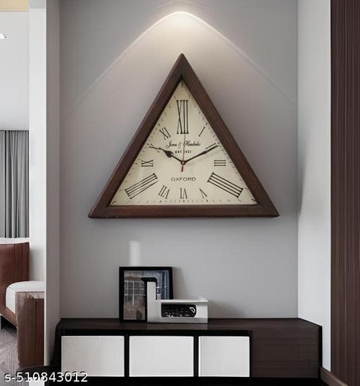 Triangular Wooden Digital LED Desk Alarm Clock with Temperature & Voice Sensor - Photo 1