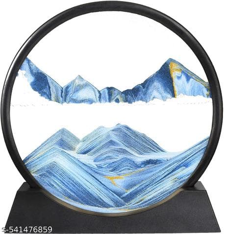 3D Dynamic Moving Sand Art Round Glass Picture (Deep Sea Desk Ornament) - Photo 1