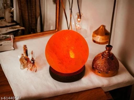 Authentic Himalayan Pink Rock Salt Lamp with Solid Neem Wood Base & Dimmer thumbnail 2