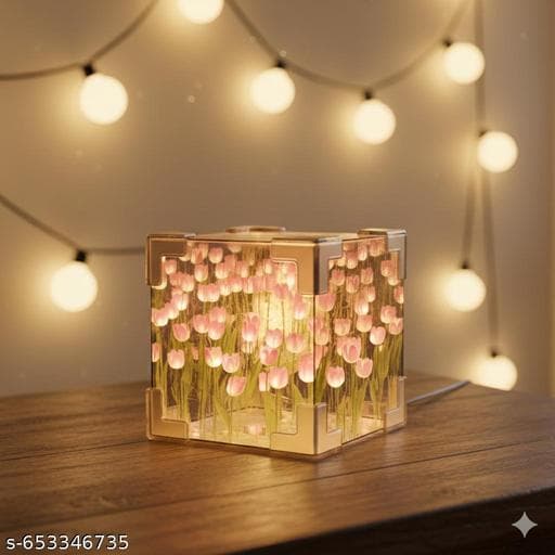 2-in-1 Infinite Tulip Cloud Mirror & Ambient LED Night Light thumbnail 3