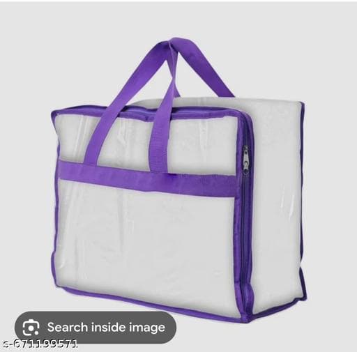 Large Foldable Under-Bed Clothes & Blanket Storage Bags with Clear Window (2-Pack) thumbnail 3