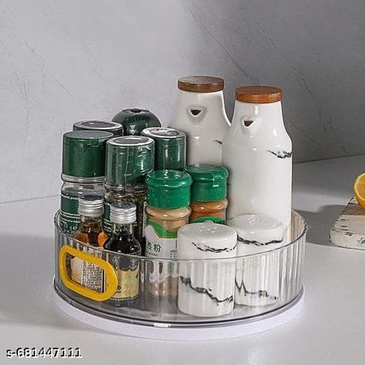 360° Rotating Turntable Spice Rack Organizer for Kitchen & Fridge thumbnail 3