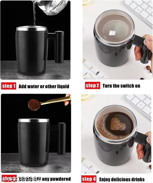 Automatic Magnetic Self-Stirring Coffee & Chai Mug (380ml USB) thumbnail 3