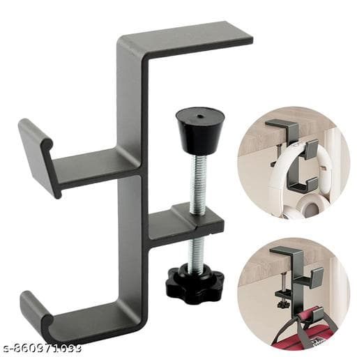 Solid Aluminum Desktop Headphone Stand with Silicone Headrest Cushion thumbnail 2