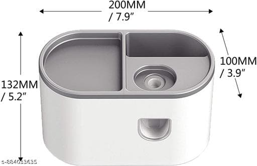 Wall-Mounted Automatic Toothpaste Dispenser with Magnetic Cups thumbnail 2