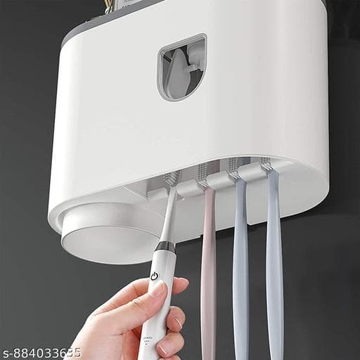 Wall-Mounted Automatic Toothpaste Dispenser with Magnetic Cups thumbnail 4