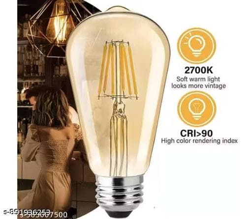 Vintage Amber Glass Edison LED Filament Bulb (4W Warm Golden Glow B22/E27) thumbnail 3