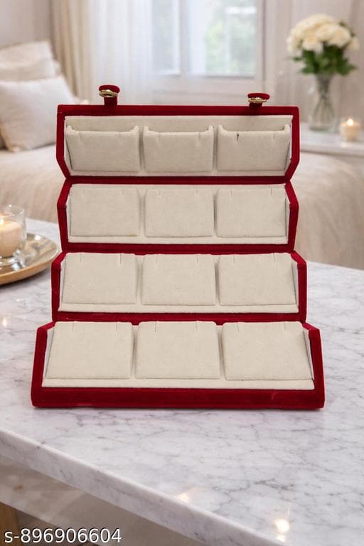 Luxury Travel Jewelry Organizer Case with Zip & Velvet Lining thumbnail 2