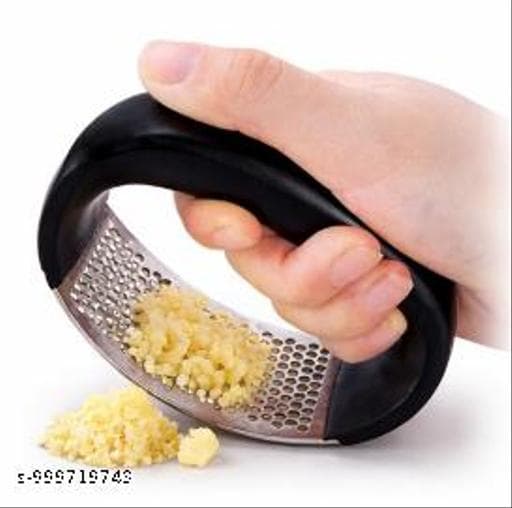 Ergonomic Stainless Steel Garlic Press Rocker with Silicone Tube Peeler thumbnail 2
